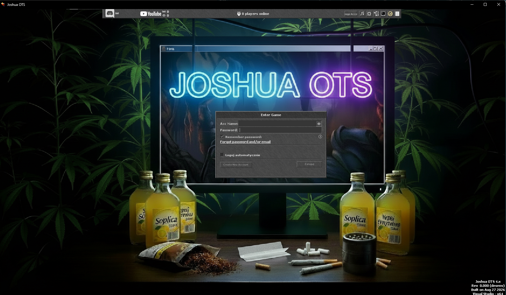 Ekran logowania Joshua OTS